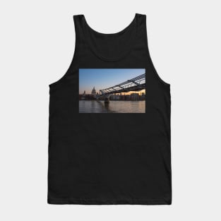 Thames River Sunrise Millennium Bridge London UK United Kingdom Tank Top